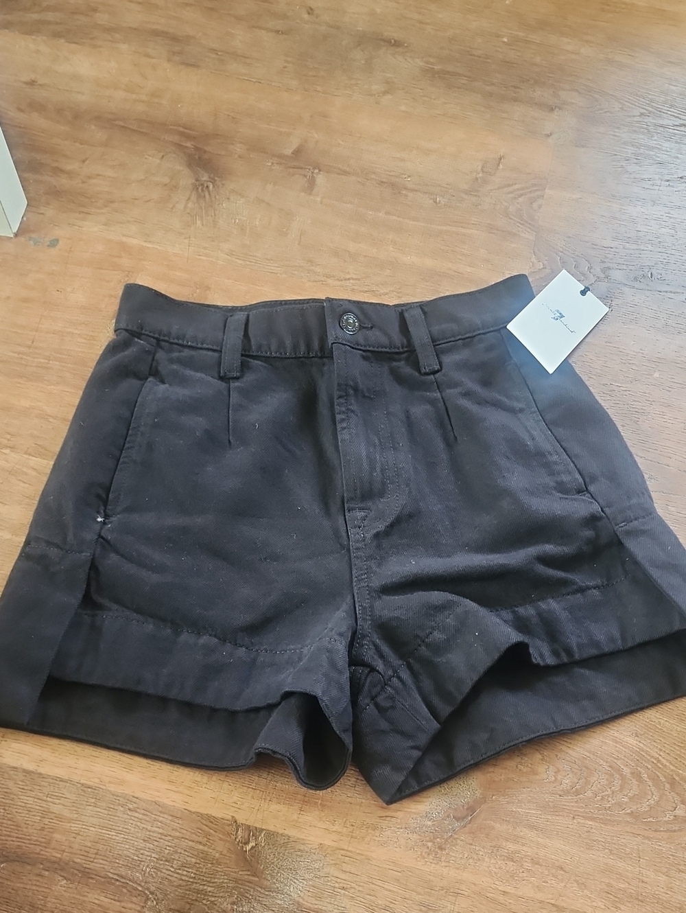 7 For All Mankind High-Waist Black Tailored Shorts